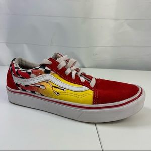 Vans Old Skool Flame Checkerboard Kid Shoes 4.5